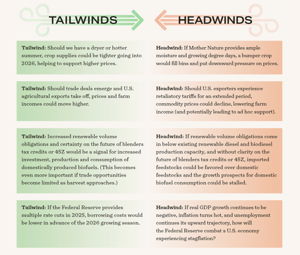Tailwinds vs. Headwinds graphic showing the positive and negative forces facing the industry